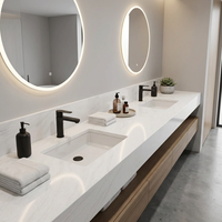 Dalles de quartz ingénierie polies sans silice, blanc Statuario, 20 mm d'épaisseur, pour comptoirs de bar VIP de palais