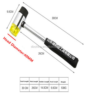 Mallets cài đặt búa công cụ nhiệm vụ nặng nề đầu tròn cài đặt búa Búa cao su với tay cầm bằng thép hình ống - Product Image 5