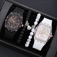YuSa893 pas cher 4 pièces/ensemble minimaliste mode Couple montre Rome hommes montres et 2 pièces perles Bracelets cadeau pour femmes et hommes