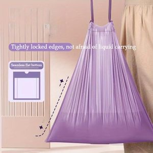 หัวหม่าเหิงชุนถุงขยะมีกลิ่นหอมแบบมีเชือกรูดสีม่วงแบบพกพา 30 ชิ้น หนาและทนทาน เหมาะสำหรับห้องครัว ห้องน้ำ ห้องนอน - Product Image 6