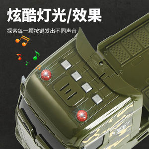 Char militaire multi-fonctions Hélicoptère Transporteur 3 en 1 Semi Transporteur Voiture Remorques Musique Lumière Inertie Jouet Cadeau Enfants Jouets - Product Image 4