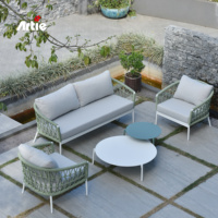 Artie Ensemble de salon d'extérieur résistant aux intempéries Meubles de jardin en corde Canapé d'extérieur moderne Ensemble de meubles de patio en tissu imperméable