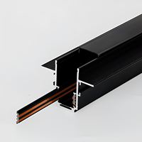 Rel Lampu Linear Aluminium Ultra Tipis 0.5cm 5mm Sistem LED Modern untuk Kamar Tidur, Pemasangan Permukaan, 2-Kawat Magnetik, Rel Dalam Ruangan