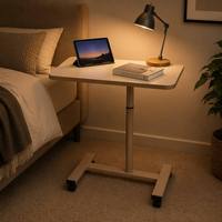 Table de chevet moderne en bois, mobile et facile à soulever, bureau d'ordinateur pliable, support de table pour ordinateur portable, bureau réglable