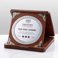 Plaques de trophée en bois de récompenses en cristal blanc conceptions de trophée en bois pliables en aluminium