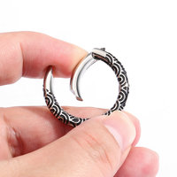 Acier inoxydable 316, forme ronde, motif nuage porte-bonheur, couleur vintage, fermoir noir argenté DIY pour la fabrication de bijoux