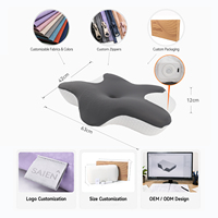 Fabricante ODM/OEM, Almohada de Espuma Viscoelástica Personalizada, Forma de Mariposa, Ortopédica, Cervical, con Función de Calefacción para Dormir