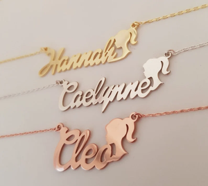 Collar con Colgante de Nombre de Niña en Acero Inoxidable Chapado en Oro Personalizado, Cadena de Eslabones a la Moda, Joyería Unisex, Regalo al por Mayor - Product Image 2