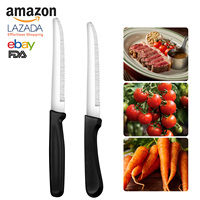 Couteau à steak professionnel en acier inoxydable pour cuisine de restaurant avec logo personnalisé et manche en PP