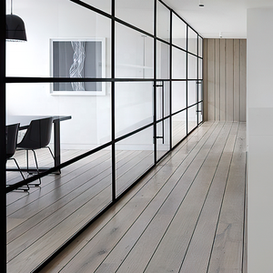 10mm 12mm dày rõ ràng an toàn kính cường lực 1/2 ''rèm tùy chỉnh khung nhôm văn phòng vách ngăn kính - Product Image 3