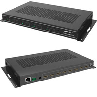 Commutateur matriciel HDMI 18G 4x4 sans soudure avec contrôleur de mur vidéo, contrôle Web RS232