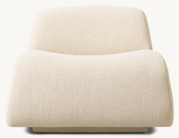 Fauteuil de salon incurvé sans accoudoirs, chaise d'appoint rembourrée, canapé individuel moderne et courbé pour salon et coin détente