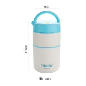 304 Stainless Steel Multi Layer <b>Insulated</b> <b>Lunch</b> <b>Box</b> Portable Food Storage With Seal Leak Proof Cylinder Shape Solid Color - Product Image 4