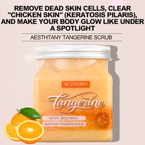 Organic <strong>ORANGE</strong> Body <strong>Scrubs</strong> Refresh Scent Hydrating Cleansing Lotion Balm Sea Salt Fruit Nourishes Soothes Skin Whitening - Product Image 2