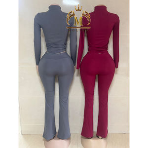 Trajes de mujer de otoño invierno Chaqueta corta y mallas Joggers Conjunto de 2 piezas Casual Lady Primavera Otoño Conjunto de dos piezas Trajes de mujer - Product Image 2