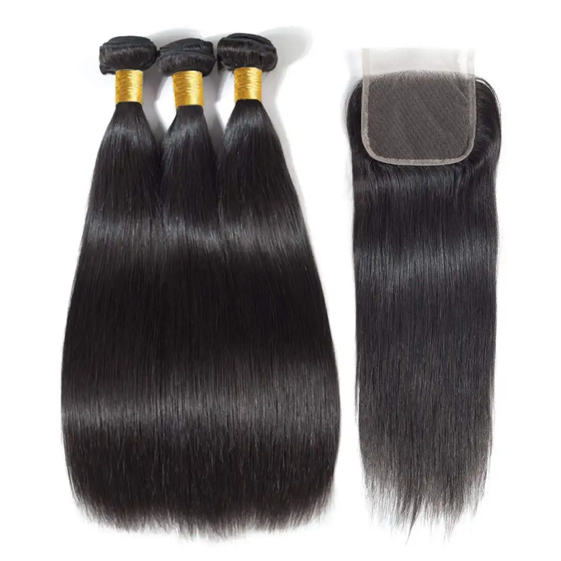 High quality original bone straight hair human raw donor blend micro links brazilian 28inches bundles with full closure