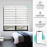 Stores zébrés motorisés électriques avec télécommande, compatibles Google Home, Alexa, WiFi, Matter/HomeKit, stores intelligents pour fenêtre