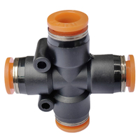 Conector neumático NBPT PZA Cross de 4 vías, accesorios de tubo de un toque, empuje para conectar Accesorios Neumáticos de conexión rápida de plástico
