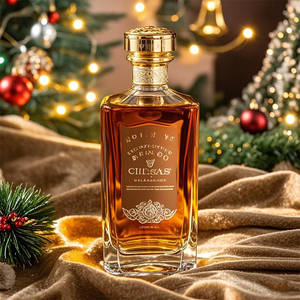 Bouteille en verre <span class=keywords><strong>de</strong></span> luxe vintage vide personnalisée <span class=keywords><strong>pour</strong></span> brandy, whisky, tequila, avec bouchons en liège doré, haute qualité, directement <span class=keywords><strong>de</strong></span> l'usine - Product Image 5
