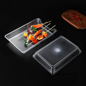 Acrylic Skewer Tray Transparent Square Plate For Hot Pot Barbecue Serving Unbreakable Food Grade PC Material - Product Image 2
