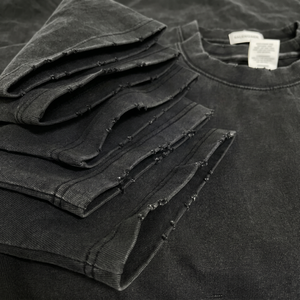 Camiseta Vintage Lavada y Desgastada para Hombre, de Lujo, Algodón Grueso, Cuello Acanalado, Estilo Urbano, Personalizable TKAN945 - Product Image 3