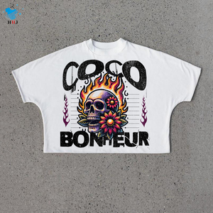 เสื้อยืดคอตตอนโอเวอร์ไซส์แบบหนาพิเศษ 280gsm ทรงวินเทจ ทรงบ็อกซี่ ไหล่ตก พิมพ์ลาย DTG เสื้อยืดทรงบ็อกซี่แบบครอปสำหรับผู้ชาย - Product Image 1