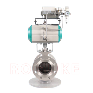Válvula de Bola Tipo V con Brida Neumática de Acero Inoxidable Estándar GB VQ647H-16P CF8 CF3 CF8M CF3M - Product Image 5