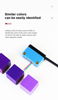 Sensor fotoelektrik warna RGB untuk industri otomatisasi tanda warna dan Sensor kode untuk mesin pengemasan cat Sensor tanda warna