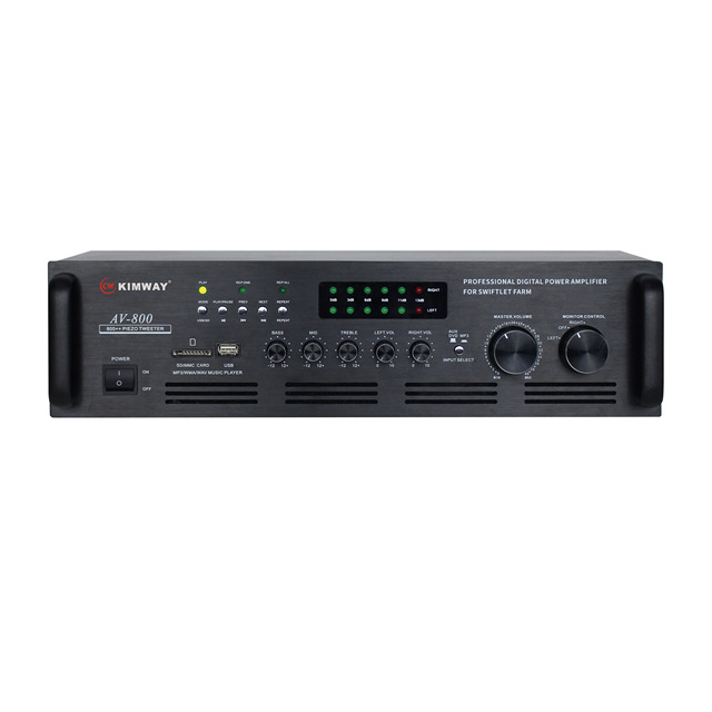 Kimway AV-800S Swiftlet Amplifier 55W2CH USB SD Audio Player LED Display Aluminum Front Panel