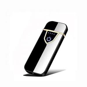 USB Rechargeable Windproof Flameless Electronic Lighter Ultra Thin Cigarette Lighter Touch Induction Double Side Lighter
