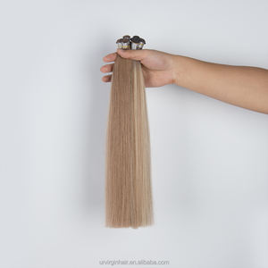 Trama invisibile a doppio trafilata a mano con capelli Remy vergini russi - Product Image 4