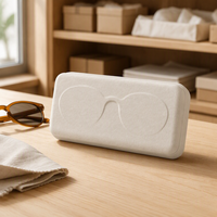Boîte de protection en pulpe de canne à sucre moulée écologique pour lunettes, personnalisable