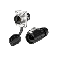 Connecteur RJ45 mâle-femelle E-Weichat EW-LP16-RJ45 avec boîtier PBT, câble 26 AWG, installation sur circuit imprimé, type à bride métallique, IP67