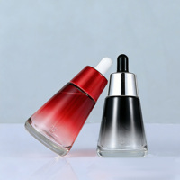 Flacon compte-gouttes en verre transparent pour huiles essentielles, nouveau design, 30 ml, 50 ml, flacon cosmétique en verre avec compte-gouttes en aluminium, vente chaude