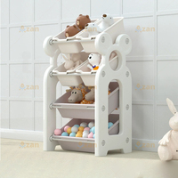 Organisateur de rangement pour jouets en plastique moderne et mignon en forme de souris pour enfants, multi-niveaux, sûr, grande capacité, pour chambre d'enfant et maternelle
