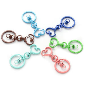 Mousqueton en métal en forme <span class=keywords><strong>de</strong></span> cœur, crochet pivotant, boucle à ressort, clip porte-clés, accessoires <span class=keywords><strong>de</strong></span> quincaillerie pour bijoux DIY - Product Image 6