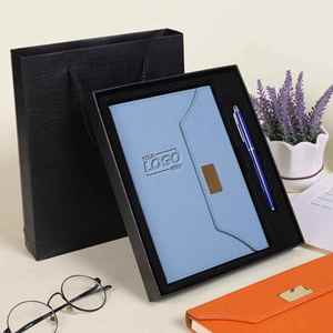 Elegant <b>Notebook</b> & Pen Gift <b>Set</b> - Bulk Corporate Gifts for Employees & Teacher Appreciation - Branded Options Available - Product Image 1