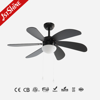 Ventilateur de plafond 1stshine au design classique avec éclairage, commande par chaîne, 3 vitesses et pales réversibles