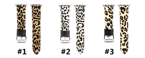 Correa de reloj de cuero de lujo con estampado de leopardo para <span class=keywords><strong>Watch</strong></span> Series 6 5 4 <span class=keywords><strong>3</strong></span> con hebilla plateada - Product Image 2