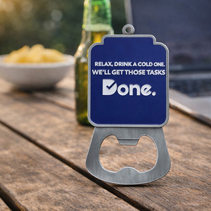 ที่เปิดขวดโลหะผสมสังกะสีเคลือบเงาพร้อมโลโก้และตัวอักษรแบบกำหนดเอง สแกนคิวอาร์โค้ดสีเงินได้ ใช้เป็นที่เปิดขวดเบียร์ เหมาะสำหรับทีมงานออฟฟิศและการเพิ่มประสิทธิภาพการทำงาน - Product Image 3