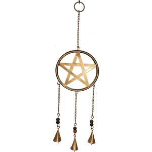 PARIJAT Handmade Decorative Wall Door Hangings Indian Traditional Brass Metal Strings <b>Bell</b> Vintage Style Wind Home Decoration - Product Image 2