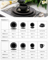 Ensembles de vaisselle élégants vaisselle en porcelaine haute température glaçure colorée assiettes de petit-déjeuner vaisselle en céramique personnalisée pour hôtel