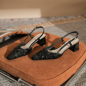 Nuovi Sandali Estivi 2026 da <span class=keywords><strong>Donna</strong></span> con Paillettes, <span class=keywords><strong>Tacco</strong></span> e Cinturino Slingback, Punta Aperta, Sexy e di Tendenza per Esterni - Product Image 5