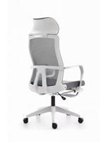 Fauteuil de bureau ergonomique pivotant moderne JOHOOFURNITURE en tissu blanc avec repose-pieds, réglable et de haute qualité pour la réception