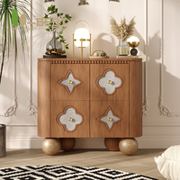 Console de hall moderne en coquillages naturels français, style crème, avec tiroir seau en bois massif, meuble de rangement pour chambre à coucher