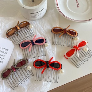 Acetate <span class=keywords><strong>Bow</strong></span> chèn Lược đảo ngược phong cách nhỏ phía trước bangs lược không có Dent pháp Phụ kiện tóc bên - Product Image 2