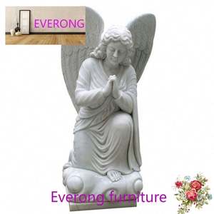 Sculpture en marbre naturel de taille réelle en pierre blanche grande statue d'ange pleureur Hells <span class=keywords><strong>Angels</strong></span> - Product Image 3