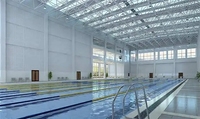 Toit de bâtiment commercial avec structure spatiale préfabriquée Structure en acier pour toit de piscine intérieure