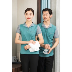 Uniforme <span class=keywords><strong>de</strong></span> ménage pour hôtel, ensemble <span class=keywords><strong>de</strong></span> vêtements <span class=keywords><strong>de</strong></span> travail à manches courtes pour le personnel <span class=keywords><strong>de</strong></span> <span class=keywords><strong>nettoyage</strong></span>, tenue professionnelle pour les employés d'étage, <span class=keywords><strong>printemps</strong></span>-été 2022-09 - Product Image 4