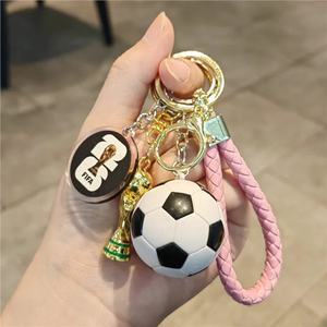 2026 Sport Lovers Football Souvenirs <b>Keyring</b> Braided PU Phone Strap Sport Backpack Charms Cute Football Pendant Keychain for Boy - Product Image 1
